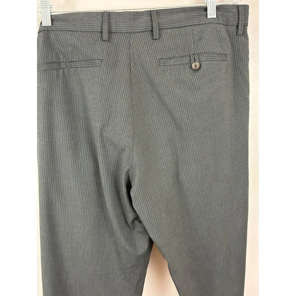 Banana Republic Dress Pants Mens 36x30 Grey Pinstripe Excellent Preppy Trousers
